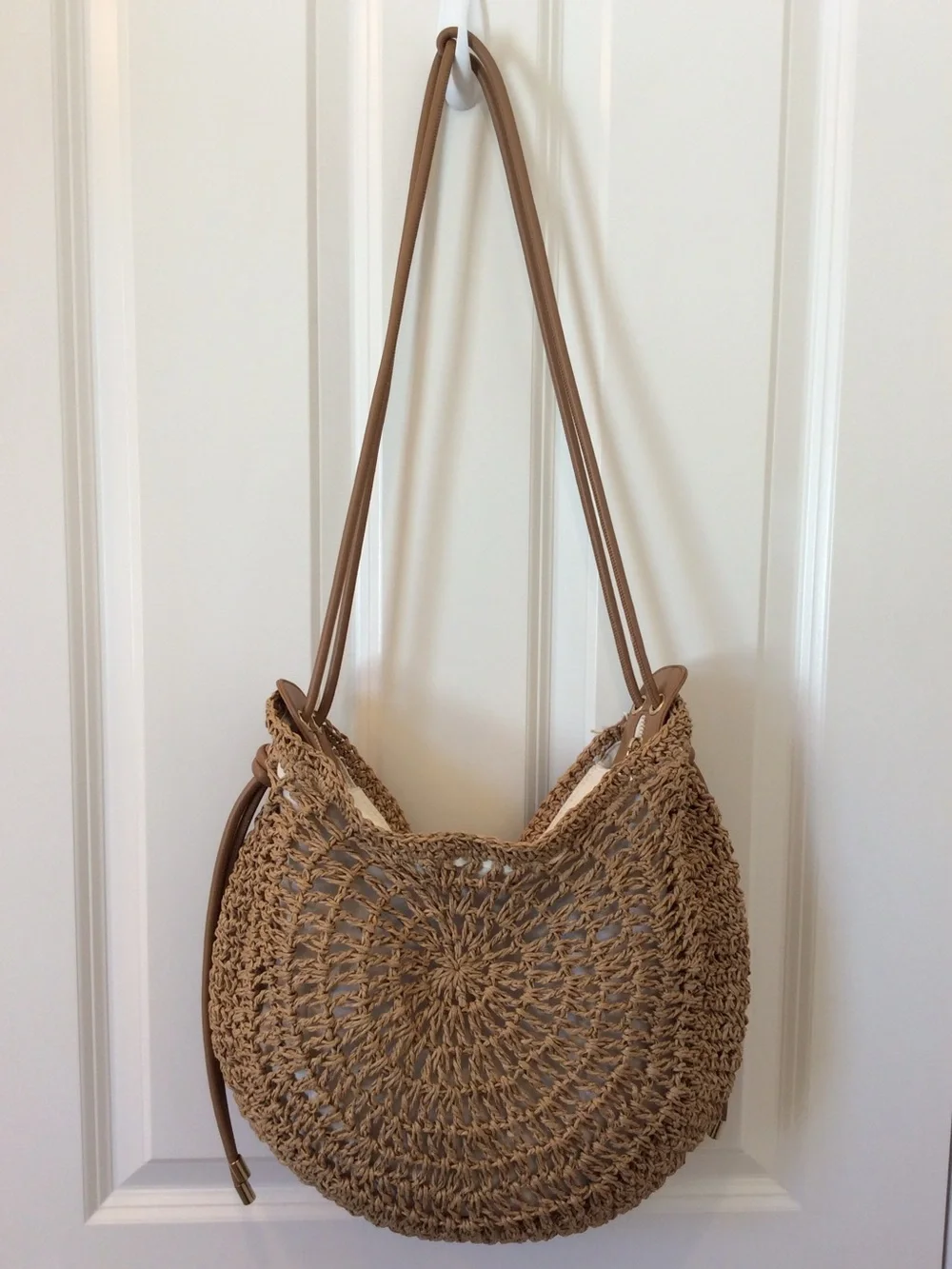 Dolce Vita Tan Woven Straw Shoulder Bag